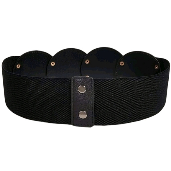 Black w/ Gold Studs Wide Width Belt - Picture 3 of 4